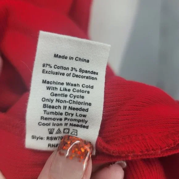 AVEC LES FILLES Women's Red Cold Shoulder Ruffled Ribbed Dress Medium NWT - Picture 9 of 9